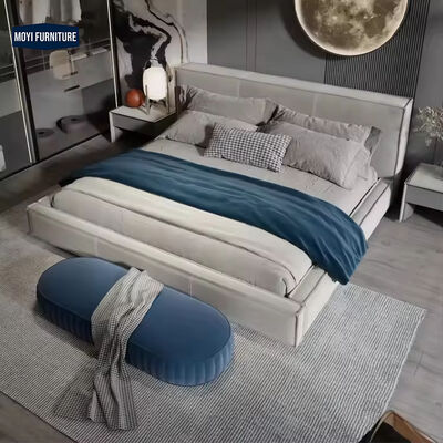 Modern Luxury Hotel Bed Solid Wood Frame Black Gold Panel Type Plywood Japanese Classic Double Designs Set Foshan Fabric House