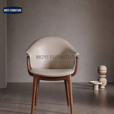 Dining Room Set Solid Wood Chair Leather Upholstery Balcony Hotel Restaurant Dining Chair Simple Retro Wooden Cafe Chair Designer