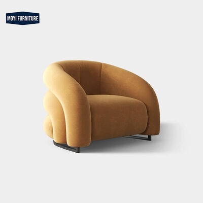 Modern Optional MOYI Fabric Sofa Light Luxury High End Armchair Nordic Trendy Velvet Leisure Chair Soft Comfortable Seat