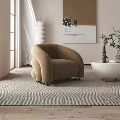 Modern Optional MOYI Fabric Sofa Light Luxury High End Armchair Nordic Trendy Velvet Leisure Chair Soft Comfortable Seat