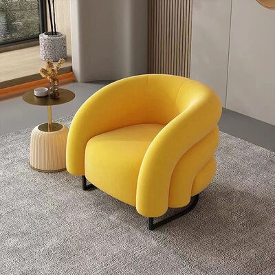 Modern Optional MOYI Fabric Sofa Light Luxury High End Armchair Nordic Trendy Velvet Leisure Chair Soft Comfortable Seat