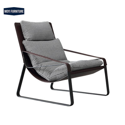 Custom Comfortable Metal Coffee Chairs Nordic Style Single Chairs Linen Cloth Drawing Room Furniture Mail Packing Y