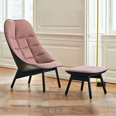 Accent Style Living Room Chair Creative Designer Fabric Single Back Fiberglass Fan Shaped Contemporary Seating Chair