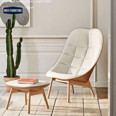 Accent Style Living Room Chair Creative Designer Fabric Single Back Fiberglass Fan Shaped Contemporary Seating Chair