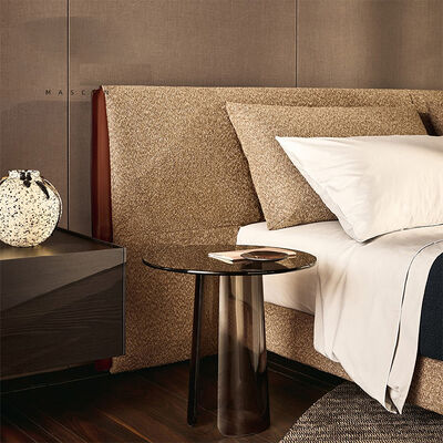 Linen Upholstered Modular Italian Art Design Headboards Queen Frame King Size Modern Luxury Bed