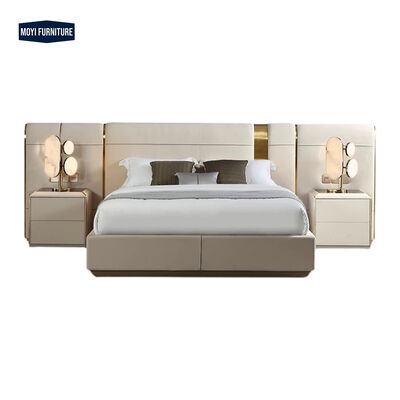 Oak Wooden Bed Frame Modern Headboard Luxury Home Hotel Furniture Italian Bed Single Double Queen King Size Wood Bed