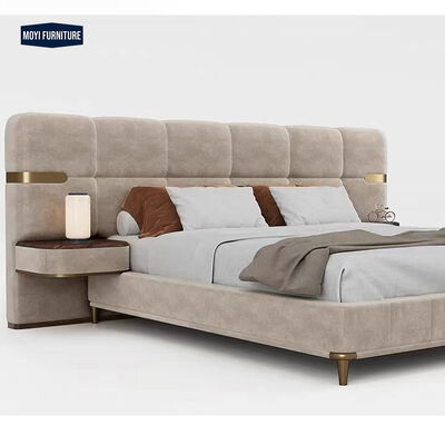Comfortable Metal Frame Double Queen King Size Bed Frame Modern Luxury Simple Design Home Master Bedroom Furniture
