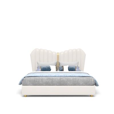 Mail Packing King Size Upholstered Bed with Solid Wood Frame Modern Luxury Bedroom Furniture Collection