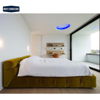 Plywood Modern Luxury Soft Room Double Design Bed Room Set Bedroom Furniture Featuring Tatami Queen Frame Gold Velvet Bed
