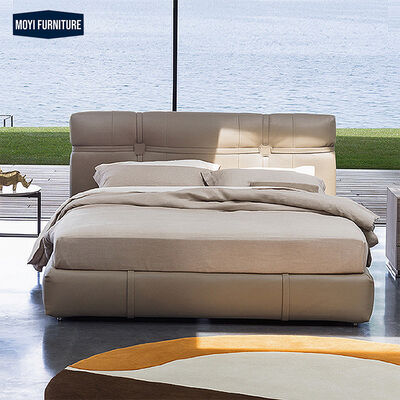Home Furniture Bedroom Furniture Modern Elegant Italian Design Leather Upholstered Beds King Size Bed Frame Material Sponge