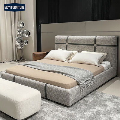 Home Furniture Bedroom Furniture Modern Elegant Italian Design Leather Upholstered Beds King Size Bed Frame Material Sponge