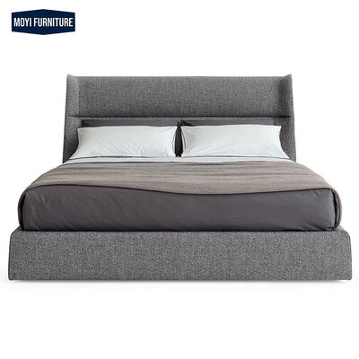 Sponge Frame Queen Size Upholstered Bed Room Set MOYI Italy Linen Soft Frame Bed Modern Bedroom Furniture Collection