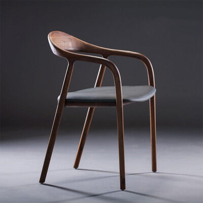 Dining Room Set Vintage Walnut Nordic Solid Wood Dining Chair Leather Luxury Wooden Chairs Modern Room Dining Table Seating