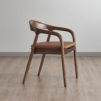 Dining Room Set Vintage Walnut Nordic Solid Wood Dining Chair Leather Luxury Wooden Chairs Modern Room Dining Table Seating