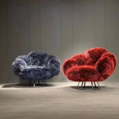 Living Room Chair MOYI Designer Sofa Chair Modern Soft Sable Fabric Luxury Rotatable Leisure Bear Paw Shaped Lounge Chair