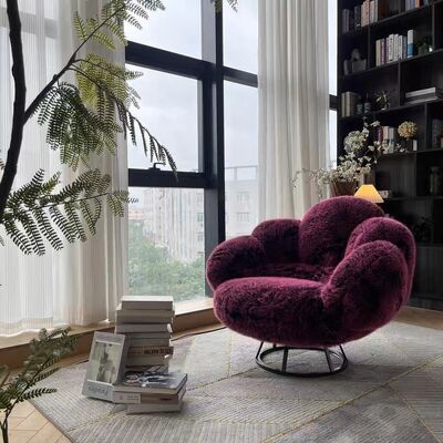 Living Room Chair MOYI Designer Sofa Chair Modern Soft Sable Fabric Luxury Rotatable Leisure Bear Paw Shaped Lounge Chair