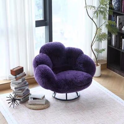 Living Room Chair MOYI Designer Sofa Chair Modern Soft Sable Fabric Luxury Rotatable Leisure Bear Paw Shaped Lounge Chair