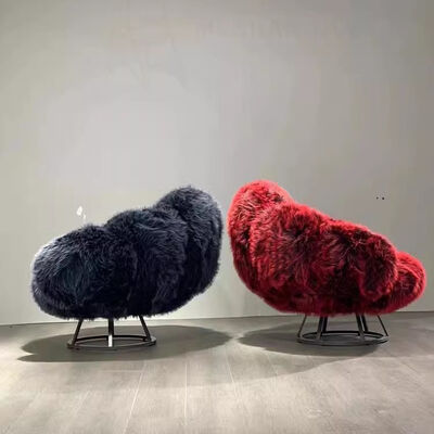 Living Room Chair MOYI Designer Sofa Chair Modern Soft Sable Fabric Luxury Rotatable Leisure Bear Paw Shaped Lounge Chair