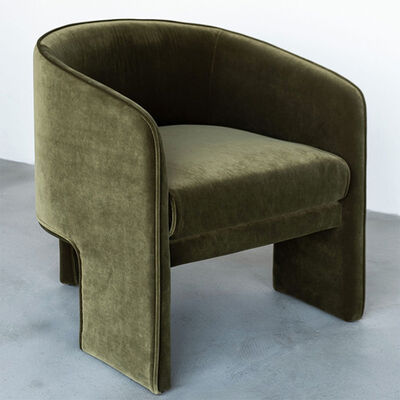 Accent Style Modern Single Sofa Chair Featuring Velvet Fabric and Metal Frame Suitable for Dining Bedroom Casual Business
