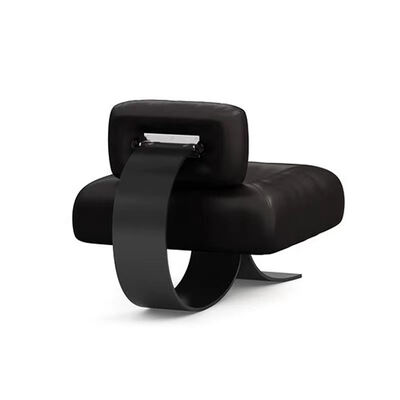 Arm Chair Modern Metal Legs Leather Cushion Lounge Chair and Ottoman Stylish Furniture for Living Room