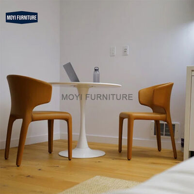 Modern Standard Size Leather Dining Chair Upholstery Leather Legs Minimalist Coffee Chair Luxury Design Dining Table