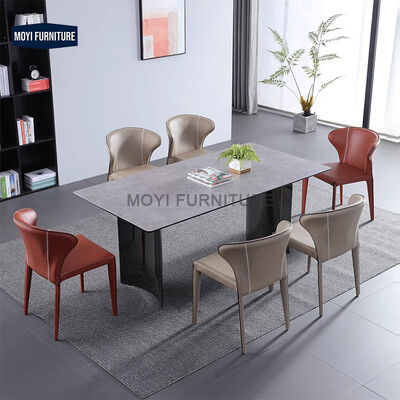 Modern Italian Minimalist Saddle Leather Chair Ideal for Home Bar Coffee Shops Milk Tea Shops Commercial Hotel Furniture