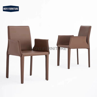 American Retro Standard Size Nordic Italian Style Villa Club Model Room Hotel Engineering Furniture Customizable Leather Dining Chair Book Chair