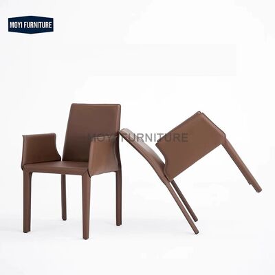 American Retro Standard Size Nordic Italian Style Villa Club Model Room Hotel Engineering Furniture Customizable Leather Dining Chair Book Chair