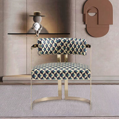 Leisure Chair MOYI Luxury Gold Stainless Steel Accent Chair PU Leather Upholster Dining Chair for Hotel Home Living Room