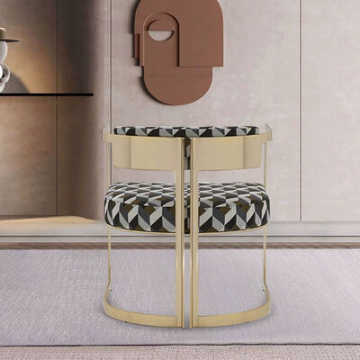 Leisure Chair MOYI Luxury Gold Stainless Steel Accent Chair PU Leather Upholster Dining Chair for Hotel Home Living Room