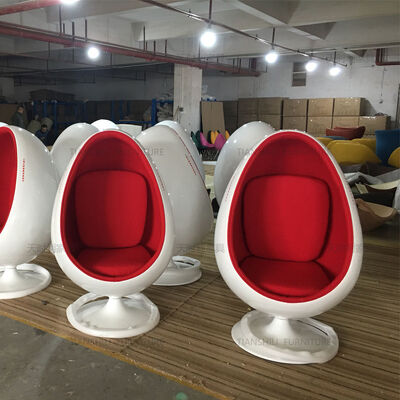 end Wood Grain Round Chair Nordic Vintage Leisure Chair Wood Leather Tea Table Living Room Supporting Furniture Egg Chair
