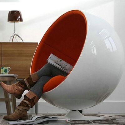 end Foshan Creative Modern Simple Living Room FRP Leisure Chair Designer Mall Art Sphere Space Recliner Chair