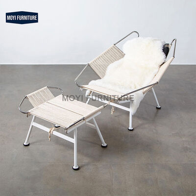 Custom Leisure Chair Handwoven Hemp Rope Nordic Minimalist Lounge Chair Modern Furniture Living Room Balcony Recliner