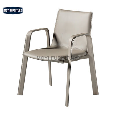 Dining Room Furniture Modern Italian Minimalist Saddle Leather Chair Ideal Home Bar Commercial Hotel Coffee Shops Milk Tea Shops