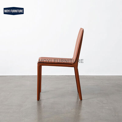 Modern Italian Design Dining Room Accent Chair Leather Fabric Metal Frame Dining Chair for Home Hotel Settings