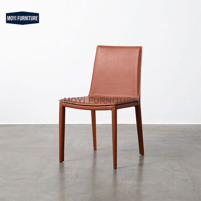 Modern Italian Design Dining Room Accent Chair Leather Fabric Metal Frame Dining Chair for Home Hotel Settings