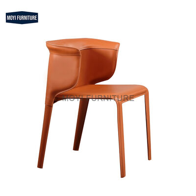 Metal Legs Custom Contemporary Luxury Restaurant Furniture Saddle Leather Dining Chairs Living Room Seating Chairs