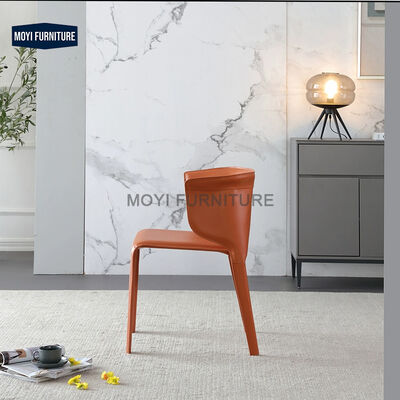 Metal Legs Custom Contemporary Luxury Restaurant Furniture Saddle Leather Dining Chairs Living Room Seating Chairs