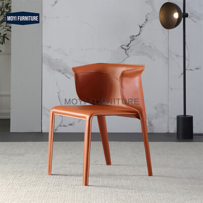 Metal Legs Custom Contemporary Luxury Restaurant Furniture Saddle Leather Dining Chairs Living Room Seating Chairs