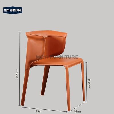Metal Legs Custom Contemporary Luxury Restaurant Furniture Saddle Leather Dining Chairs Living Room Seating Chairs