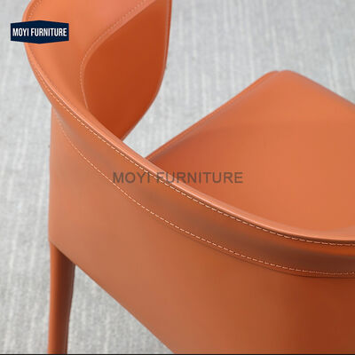 Metal Legs Custom Contemporary Luxury Restaurant Furniture Saddle Leather Dining Chairs Living Room Seating Chairs