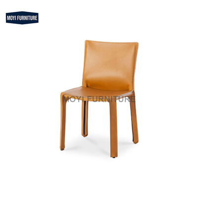 Luxury Modern Burgundy Cafe Restaurant Furniture Vintage Dining Chairs Saddle Leather Armrests Mail Packing Included