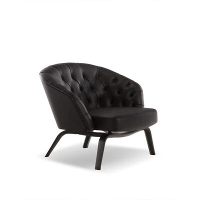 Mail Packing Modern Leather Lounge Chair with Solid Wood Leg and Chesterfield Back Accent Armrest Living Room Sofa Chair