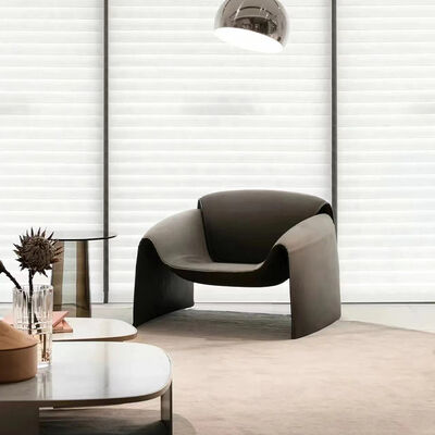 Leather Wood Metal Comfortable Leisure Chair Modern Minimalist Art Living Room Balcony Lounge Chair Nordic Light Luxury Designer