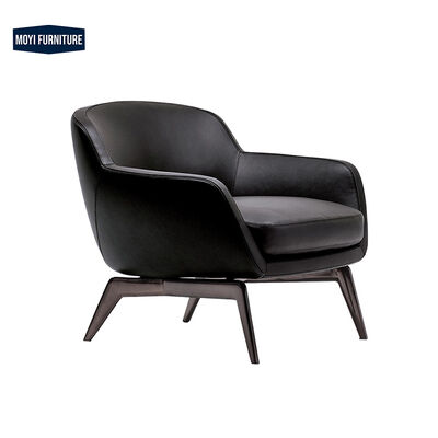 Modern Solid Wood Single Sofa Chair Italian Leather Fabric Synthetic Leather Nordic Style Simple Balcony Leisure Seating