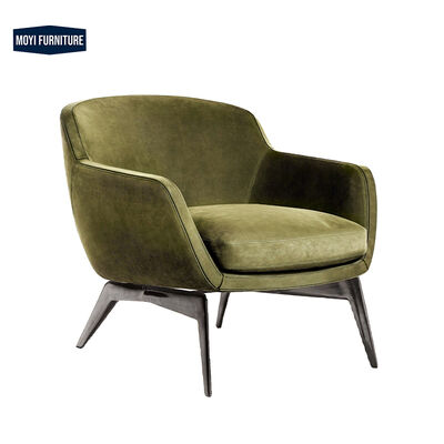 Modern Solid Wood Single Sofa Chair Italian Leather Fabric Synthetic Leather Nordic Style Simple Balcony Leisure Seating