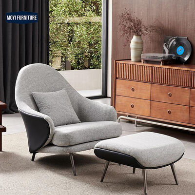 Sponge Filled Leisure Chair Single Seater Modern Sofa Armchair with Metal Feet Functional Living Room Furniture