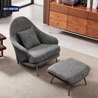 Sponge Filled Leisure Chair Single Seater Modern Sofa Armchair with Metal Feet Functional Living Room Furniture