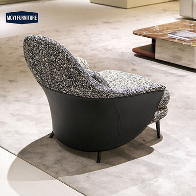 Sponge Filled Leisure Chair Single Seater Modern Sofa Armchair with Metal Feet Functional Living Room Furniture