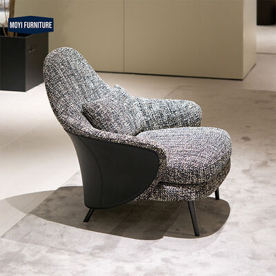 Sponge Filled Leisure Chair Single Seater Modern Sofa Armchair with Metal Feet Functional Living Room Furniture
